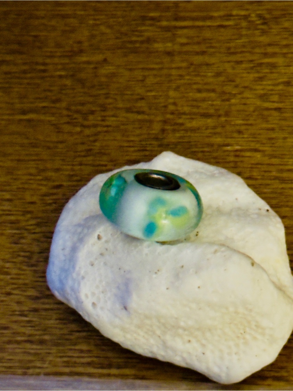 Trollbeads Murano Ice Blue Flower Bead Retired - Picture 2 of 4